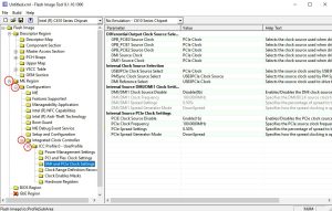 Flash Image Tool: DMI and PCIe Clock Settings path