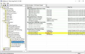 Setting PCIe Spread to 0.00% in FIT