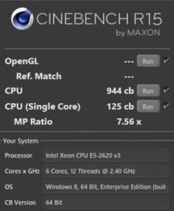 xeon e5 2620 v3 TBU Cinebench R15 xeon e5 2620 v3 TBU Cinebench R15