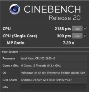 xeon e5 2620 v3 TBU Cinebench R20 1