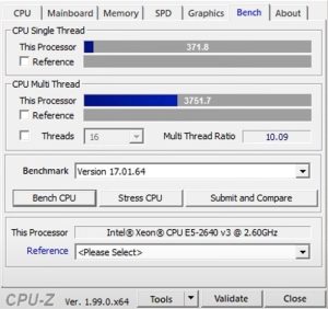 xeon e5 2640 v3 TBU cpu z benchmark Benchmark do CPU‑Z no E5‑2640 v3 com TBU