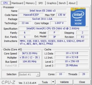 xeon e5 2666 v3 bclk oveclocked E5-2666 v3 nearly maximum BCLK on a retail X99 board