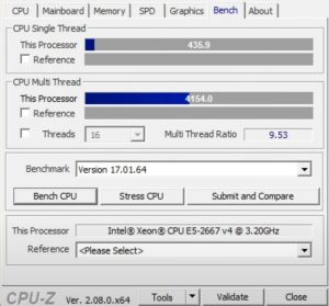 xeon e5 2667 v4 cpu z benchmark