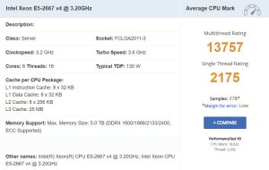 xeon e5 2667 v4 passmark