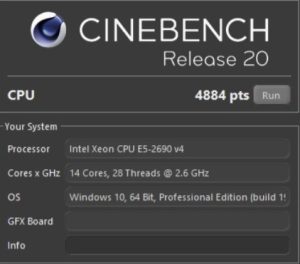 xeon e5 2690 v4 cinebench r20 1