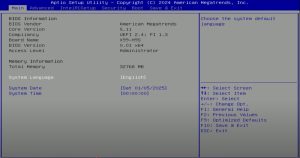 Qiyida X99 H9s BIOS main screen