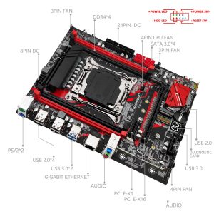 machinist x99 rs9 6 phase version ports layout Machinist X99‑RS9 (6 fases): layout das portas e pinagem do painel frontal