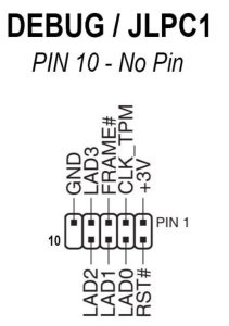 JLPC DEBUG pinout pin10 nopin 1
