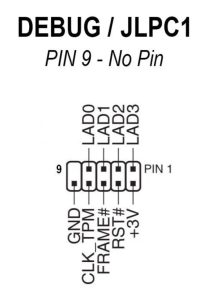 JLPC DEBUG pinout pin9 nopin 1