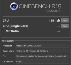 xeon e5 2630 v4 cinebench r15 result 1