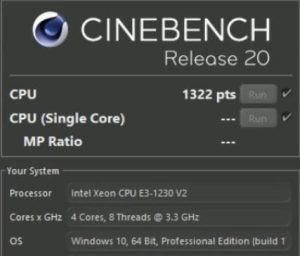 xeon e3 1230 v2 cinebench r20 benchmark 1