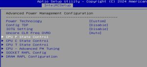 x99 bios advanced power management configuration cpu p state control
