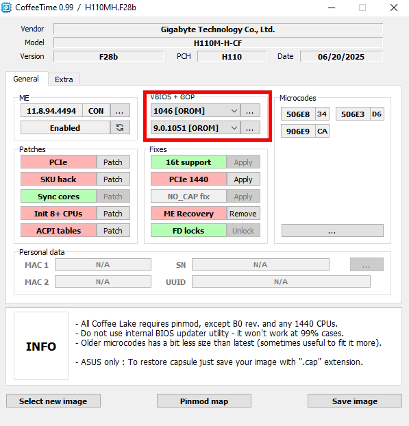 coffee time 0 99 interface vbios info coffee time 0 99 interface vbios info