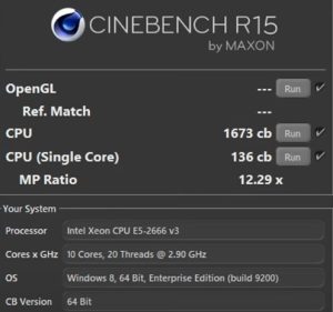xeon e5 2666 v3 TBU Cinebench R15