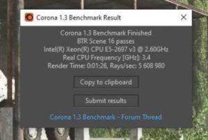 xeon e5 2697 v3 corona 1.3 bench tbu