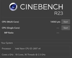 xeon e5 2697 v4 cinebench r23