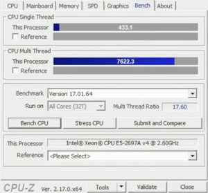 xeon e5 2697a cpu z benchmark