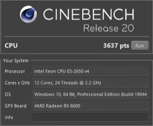 xeon e5 2650 v4 cinebench r20