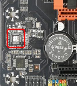 Unpopulated Realtek RTL8111H LAN chip footprint