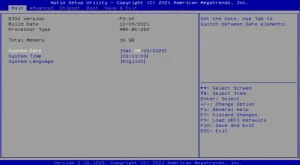 amd bc 250 bios AMD BC-250 BIOS setup screen