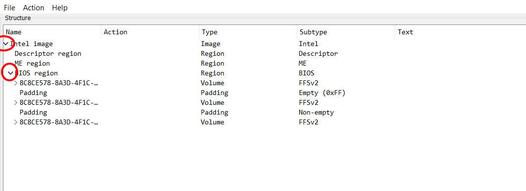 uefitool1 UEFITool: expanding the Intel Image and BIOS Region tree