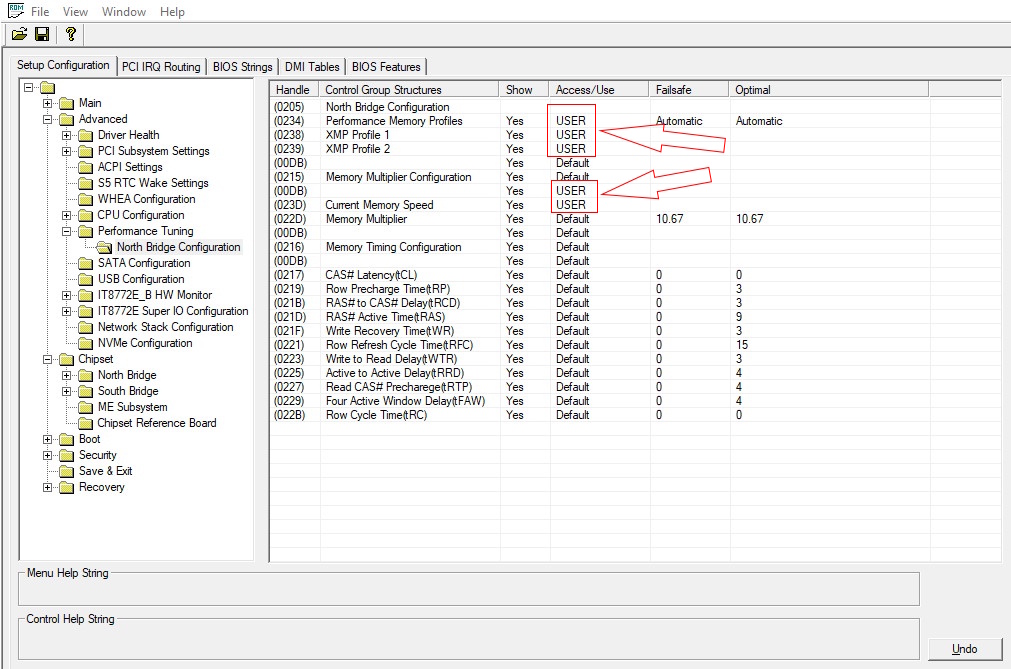 North Bridge Configuration values reference