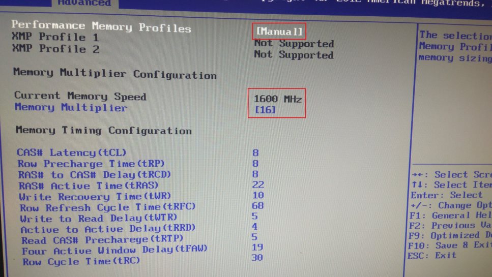 The unlocked memory overclocking menu item